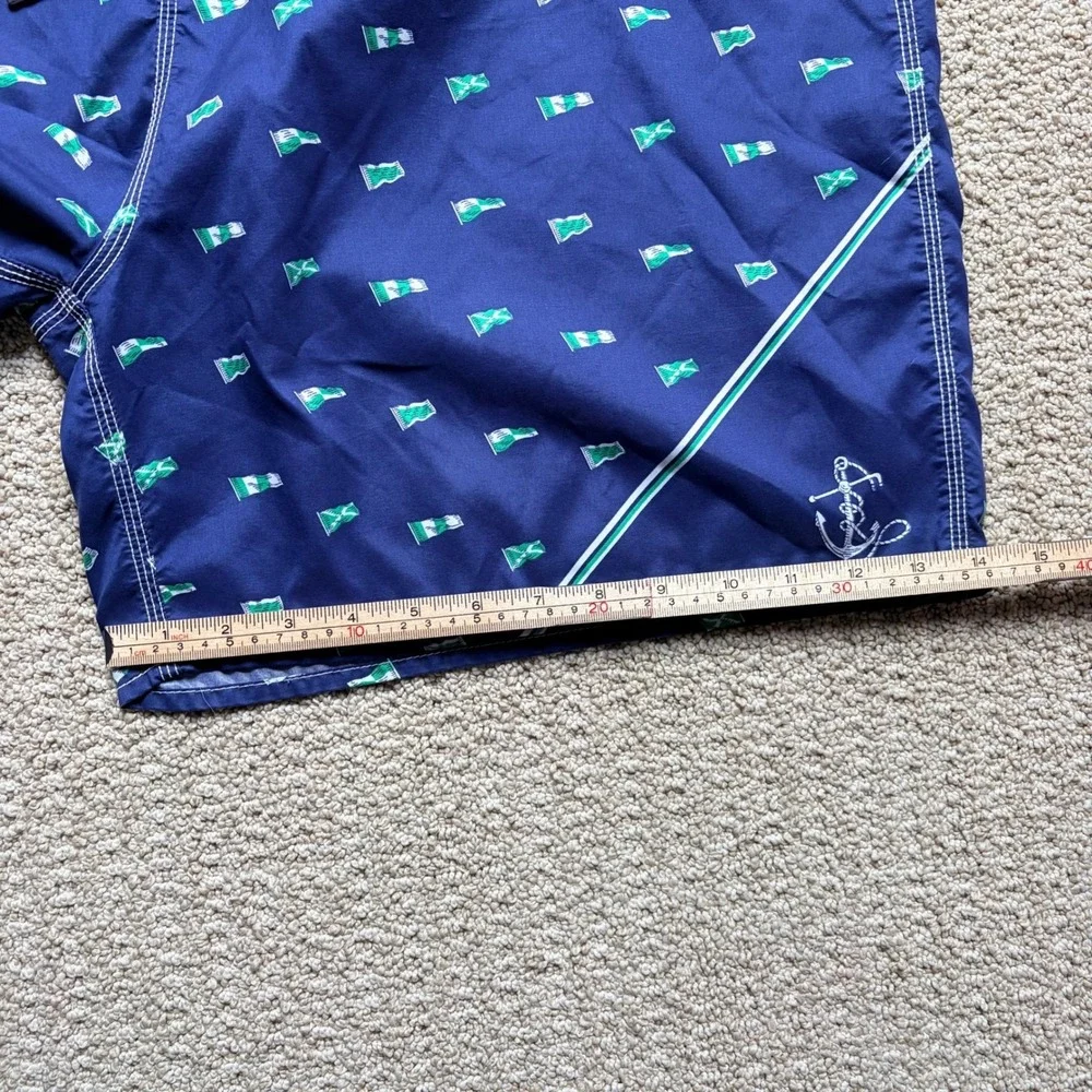 Polo Ralph Lauren Mens Navy Blue Nautical Flag Board Shorts Swim‎ Trunks Size 40